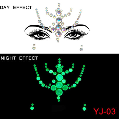 Festival Luminous Stickers for Face - Rhinestones -Rave Outfit Addons -Rave Mates