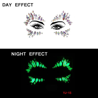 Festival Luminous Stickers for Face - Rhinestones -Rave Outfit Addons -Rave Mates