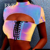 Holographic Reflective Crop Top -Rave Crop Top -Rave Mates