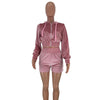 Hooded Short Coat & Elastic Waist Biker Short -rave outfit SMLXL -Rave Mates