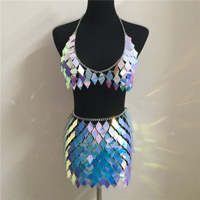 Rave Crop Top en Mini Rokje - Rave Outfits voor dames - Rave Mates