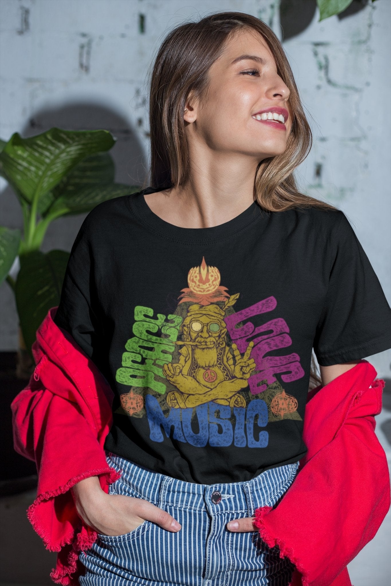 Peace & Love & Music | Rave T-shirt -Rave T-shirts For Guys & Women's -Rave Mates