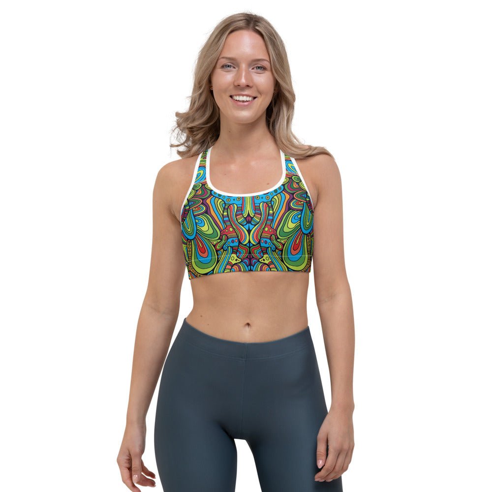 Psychedelic Green Bra - -Rave Mates