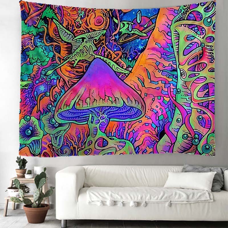 Psychedelic Mushroom Tapestry -Festival Tapestry -Rave Mates