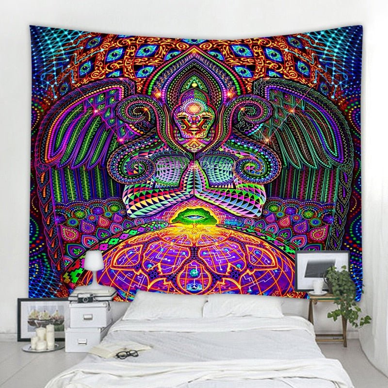 Psychedelic Portrait Tapestry -Festival Tapestry -Rave Mates