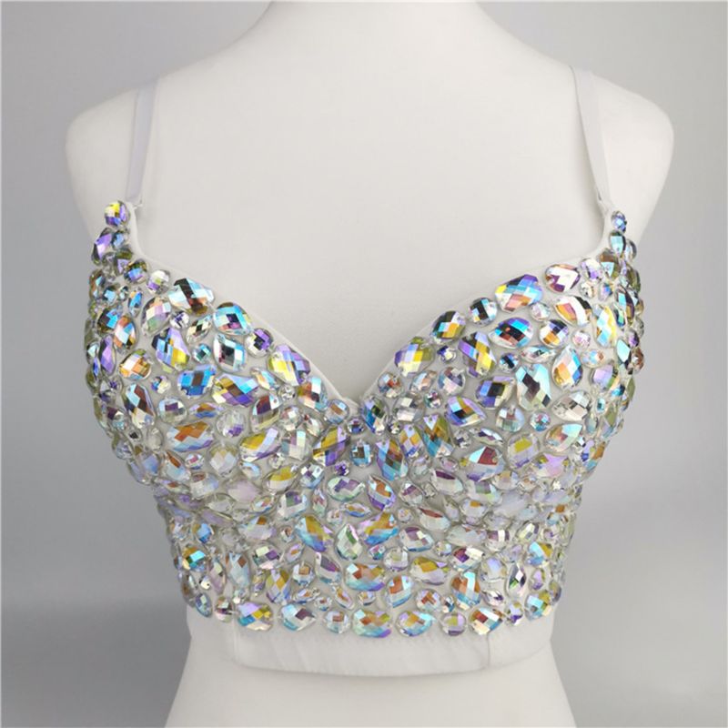 Rhinestone Crop Top Corset -Rave Crop Tops -Rave Mates