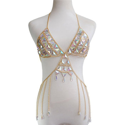 Shiny Rhinestone Top - -Rave Mates