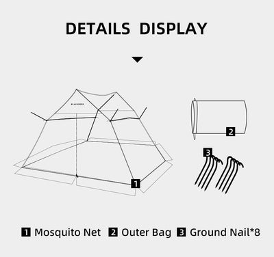 Summer canopy anti-mosquito mesh tent 5-8 people -Festival Camping Gear -Rave Mates